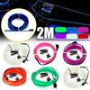 1Pc Universal 2M 12V LED Car Panel Decor Atmosphere Lights Wire Strip Lamp Light Car Lights Decoration Car Interior Accessories