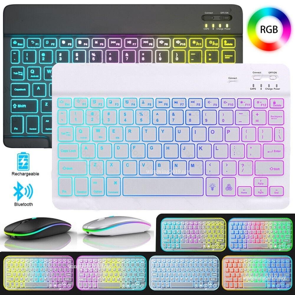 Bluetooth Keyboard Set with Mouse Backlit Keyboard for Phone Tablet
