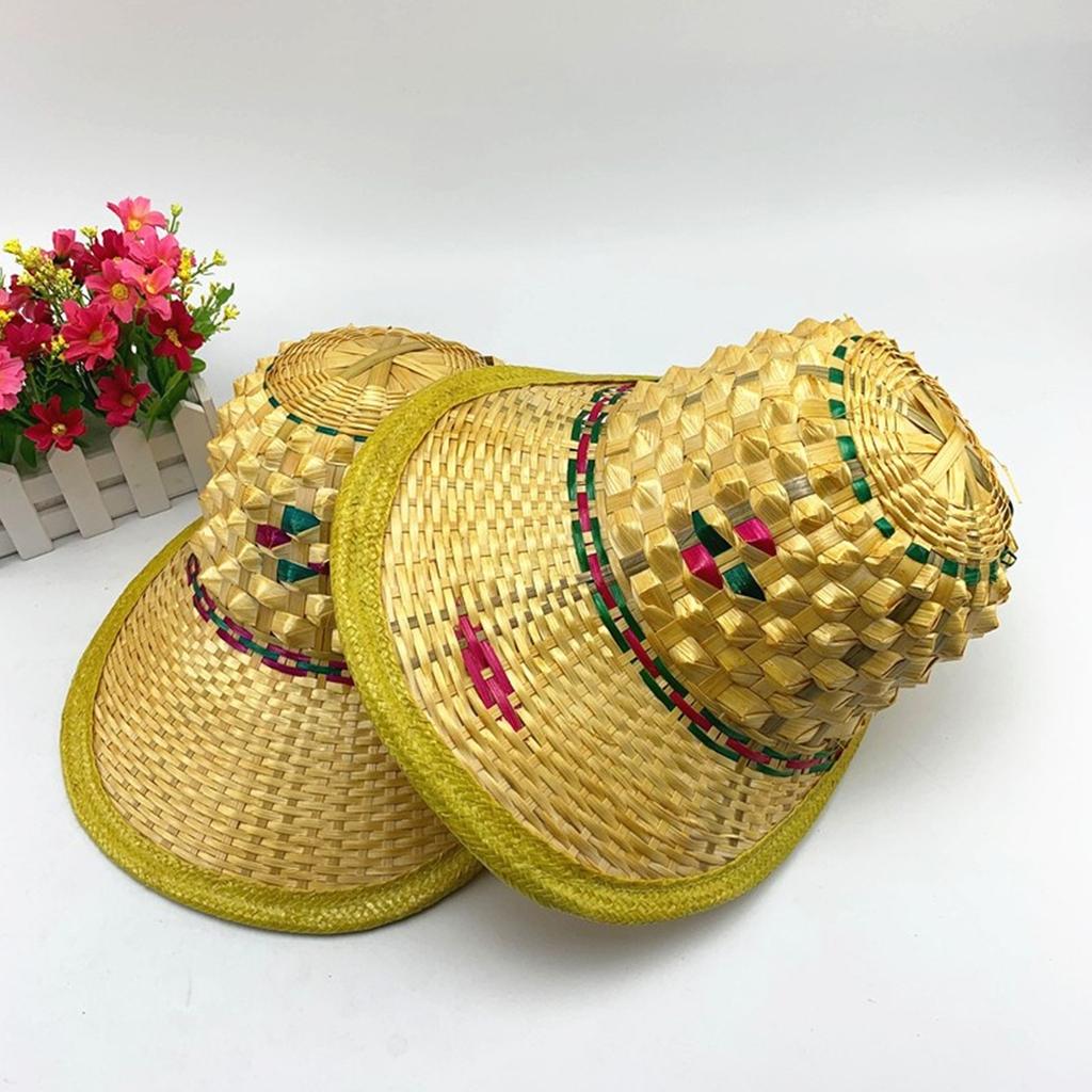 Bamboo Woven Safety Hat Construction Helmet Beanie Rattan Hat Fishing Hat for Men Fishing Gardening