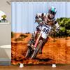 Dirt Bike Shower Curtain Boys Bathroom Bathtubs Motocross Rider Extreme Sports Bath Mountain Curtains Polyester Perfect For