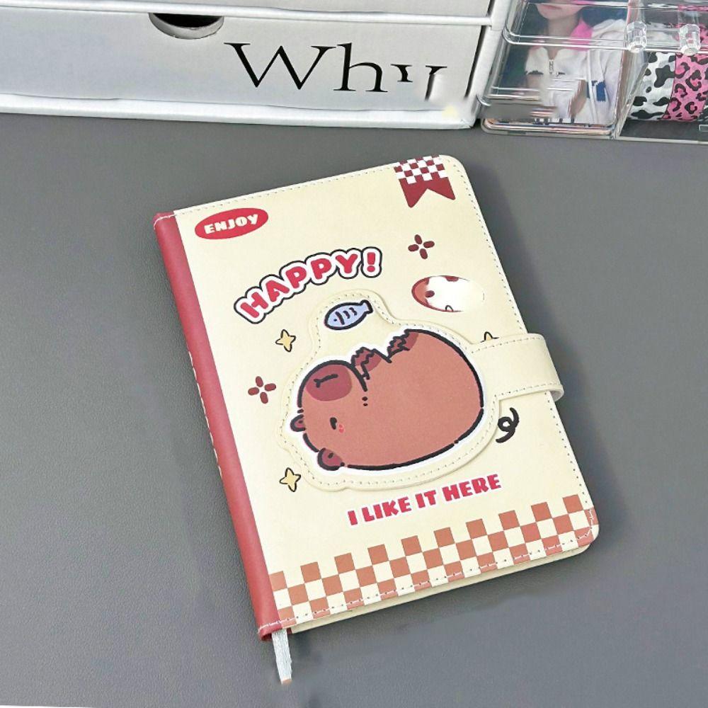 Magnetic Buckle Capybara Notebook Cartoon B5 Mini Notepad Kawaii Magnetic Notebook  Multifunction