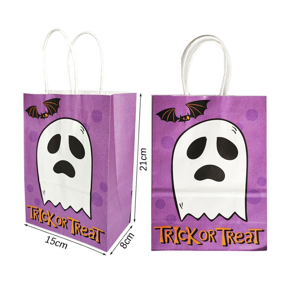 6 יחידות שקיות ממתקים נייר ליל כל הקדושים שקיות מתנה רפאים דלעת לילדים חבילת טריק או פינוק אספקת קישוט מסיבת ליל כל הקדושים