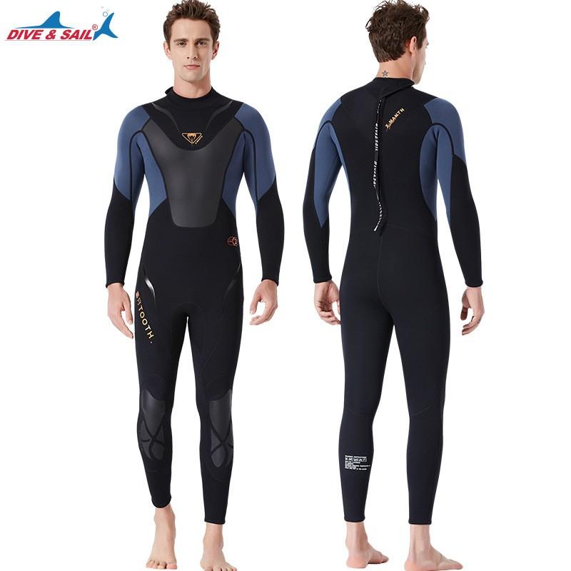 Manufacturer 3mm Diving Suit Men's Wet One-piece Thermal Snorkel Long-sleeved Cold-proof Surfing Swimsuit