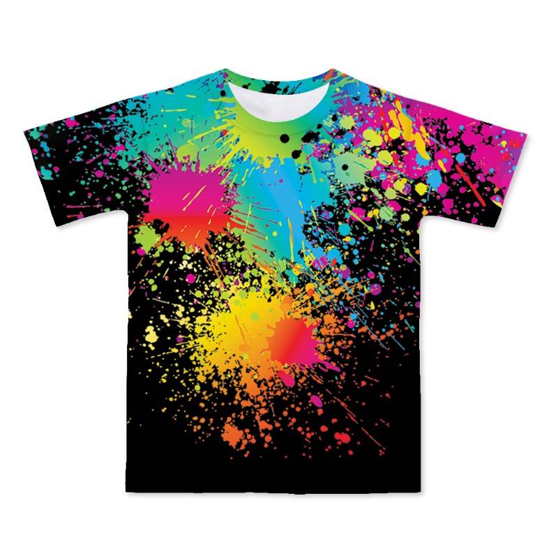 

Summer 3D Digital Printed Children s Clothing Colorful Pigment Loose Casual Fashion Short Sleeved T-shirt 110