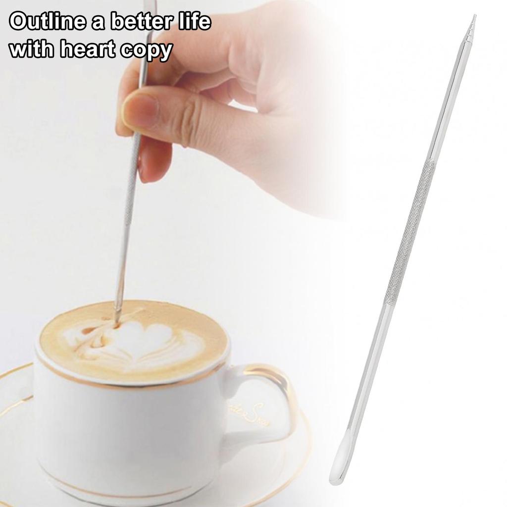 Podpórka na długopis Latte Art ze stali nierdzewnej ozdobiona kawą