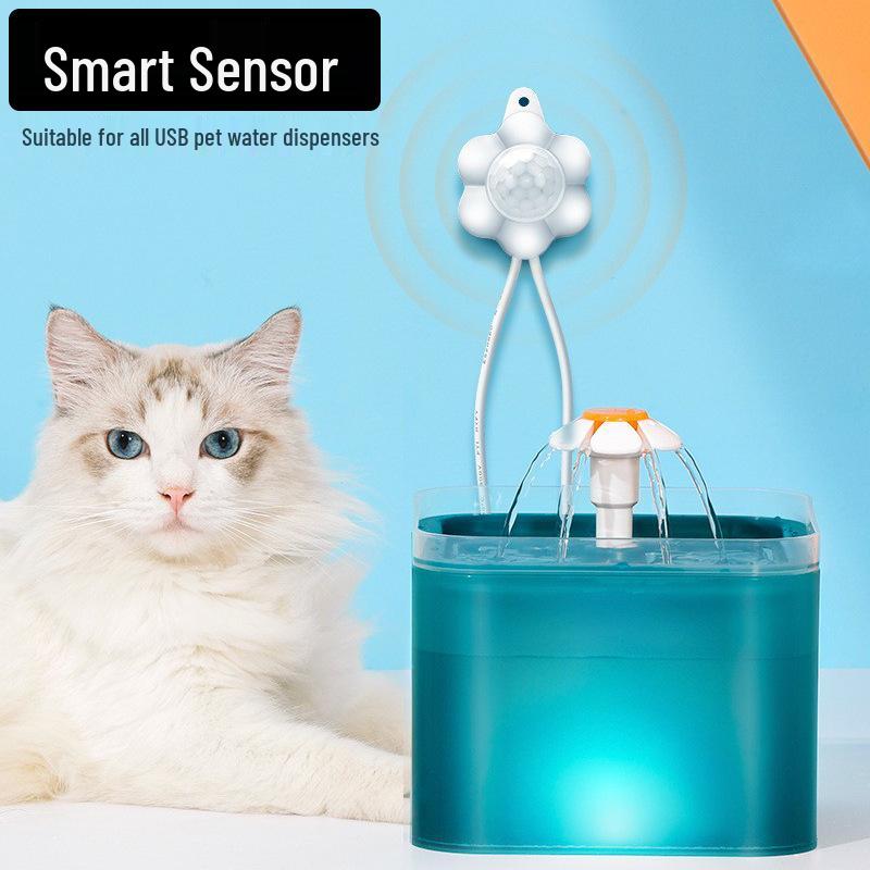 USB-Enabled Pet Fountain with Smart Infrared Sensor for Automatic Water Dispensing and Power Saving