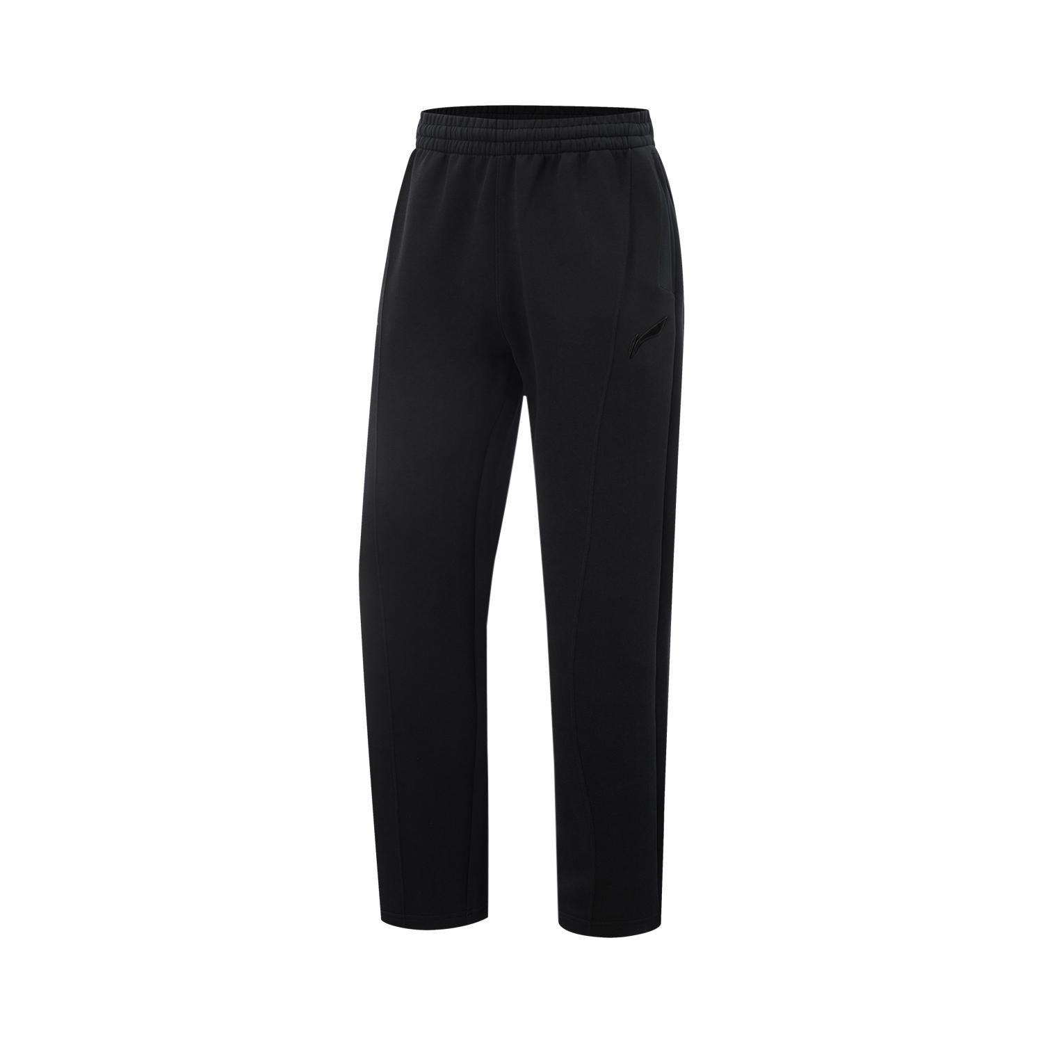 Li-Ning Comfortable Breathable Straight Leg Knitted Sports Pants Men bottoms Black AKLV133-2 L