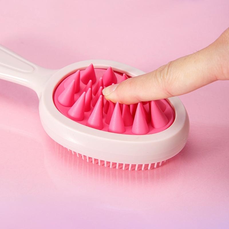 2 in 1 Hair Washing Brush Double Side Shampoo Brush Silicone Scalp Massage Brush Hair Shower Comb Bath Shower Brush
