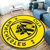 Manchester City Gelb Schwarz Schiff Rose Wappen Runder Teppich Premier League Fußball Runder Boden Teppich Gaming Stuhl Wohnzimmer Schlafzimmer Dekor Matte
