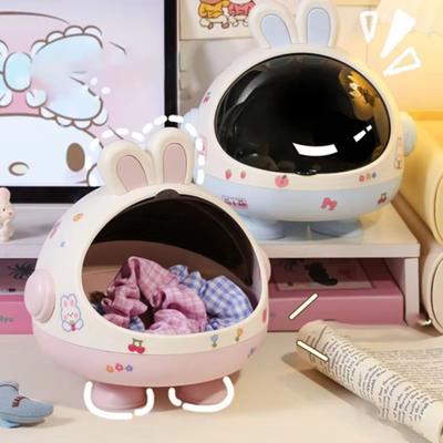 High-capacity Snack Box Rabbit Desk Organizer Bin Creative Desktop Storage Box for Living Room