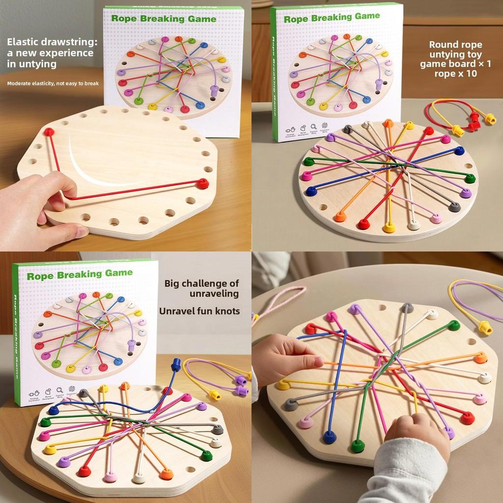 Rope Breaking Game Logic Puzzle Game With Wooden Material For Child Focus And Cognitive Growth