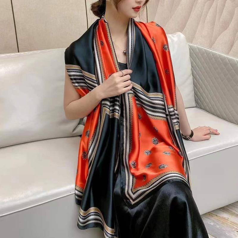 new fashion versatile autumn brocade silk scarf women's scarf shawl