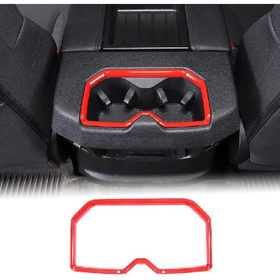 Aunginsy Car Rear Seat Central Armrest Cup Holder Cup Trim Frame Cover Compatible with Toyota Tundra/Sequoia 2022-2025 Car Back Center Console Water