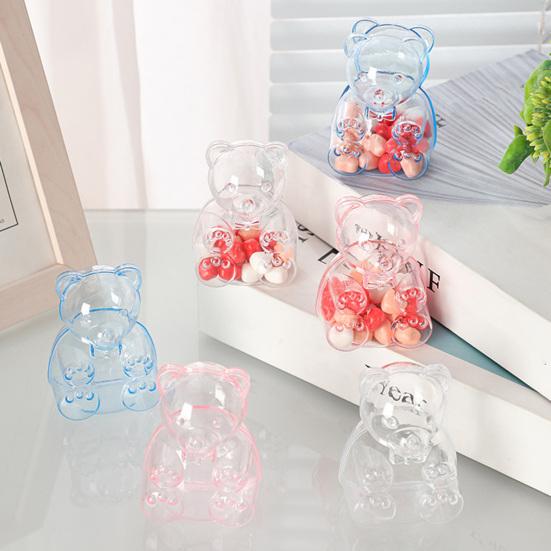 2 Stück Süße Bärenförmige Süßigkeitenschachteln Klare Füllbare Leckerli-Behälter Wiederverwendbare Feiertagssüßigkeiten-Geschenkbox für Junggesellinnenabschied Hochzeit Weihnachtsfeier Gastgeschenke