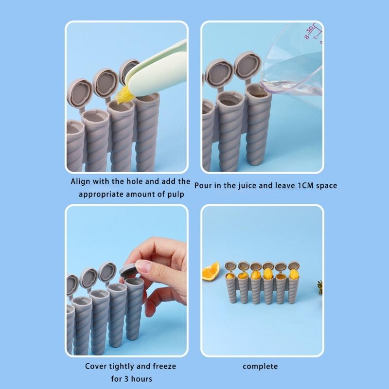 Safe Silicone Ice Lolly Maker for Parent Child Activity Creative 6 Cavity and Single Popsicles Tray Ice Cream Molds