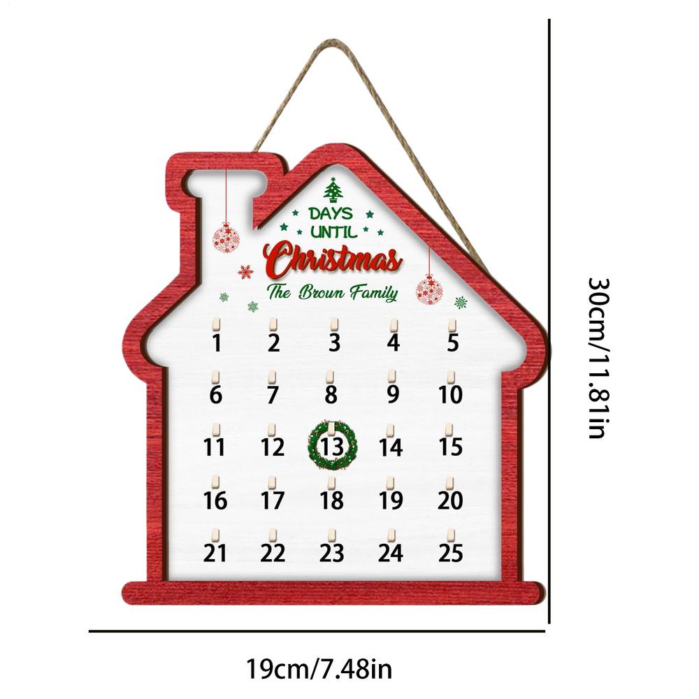 Christmas Countdown Advent Calendar 2026 Wooden Sign Christmas Tree Atmosphere Decoration Calendar Wall Decoration Ornaments