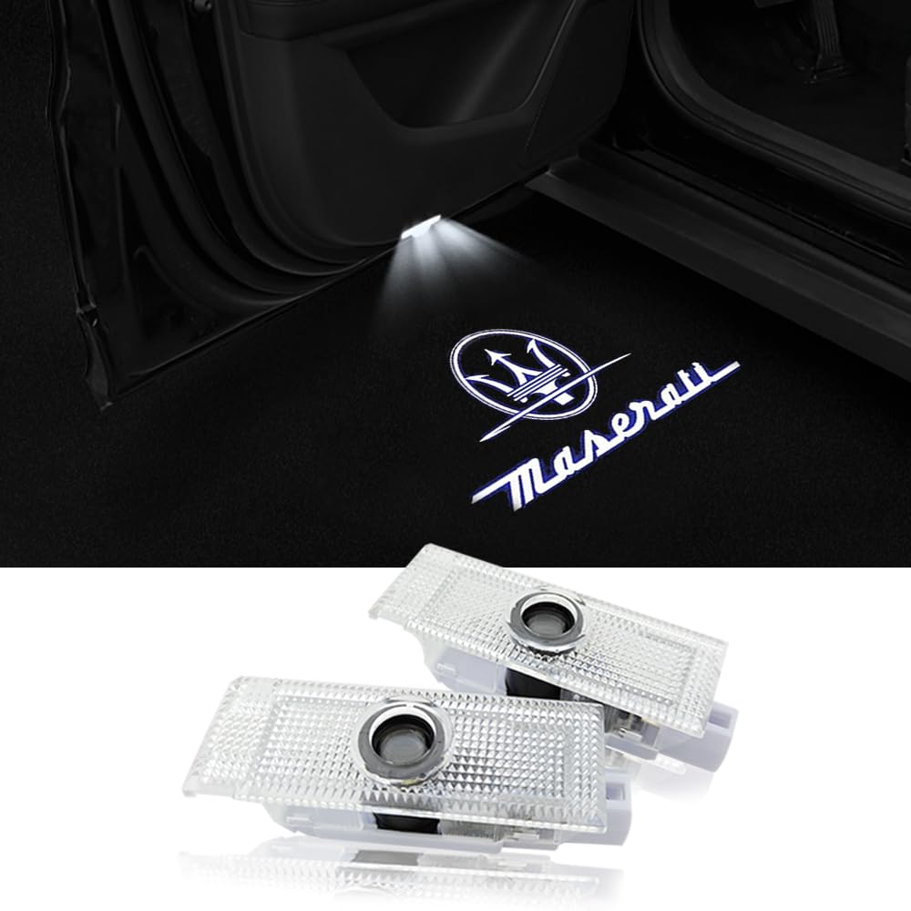 

Maserati Courtesy Lights, Car Courtesy Lamps, LED Logo Projection Courtesy Lights, Door Lights, Set of 2, with Tools, Fits Maserati Ghibli (Maserati-1