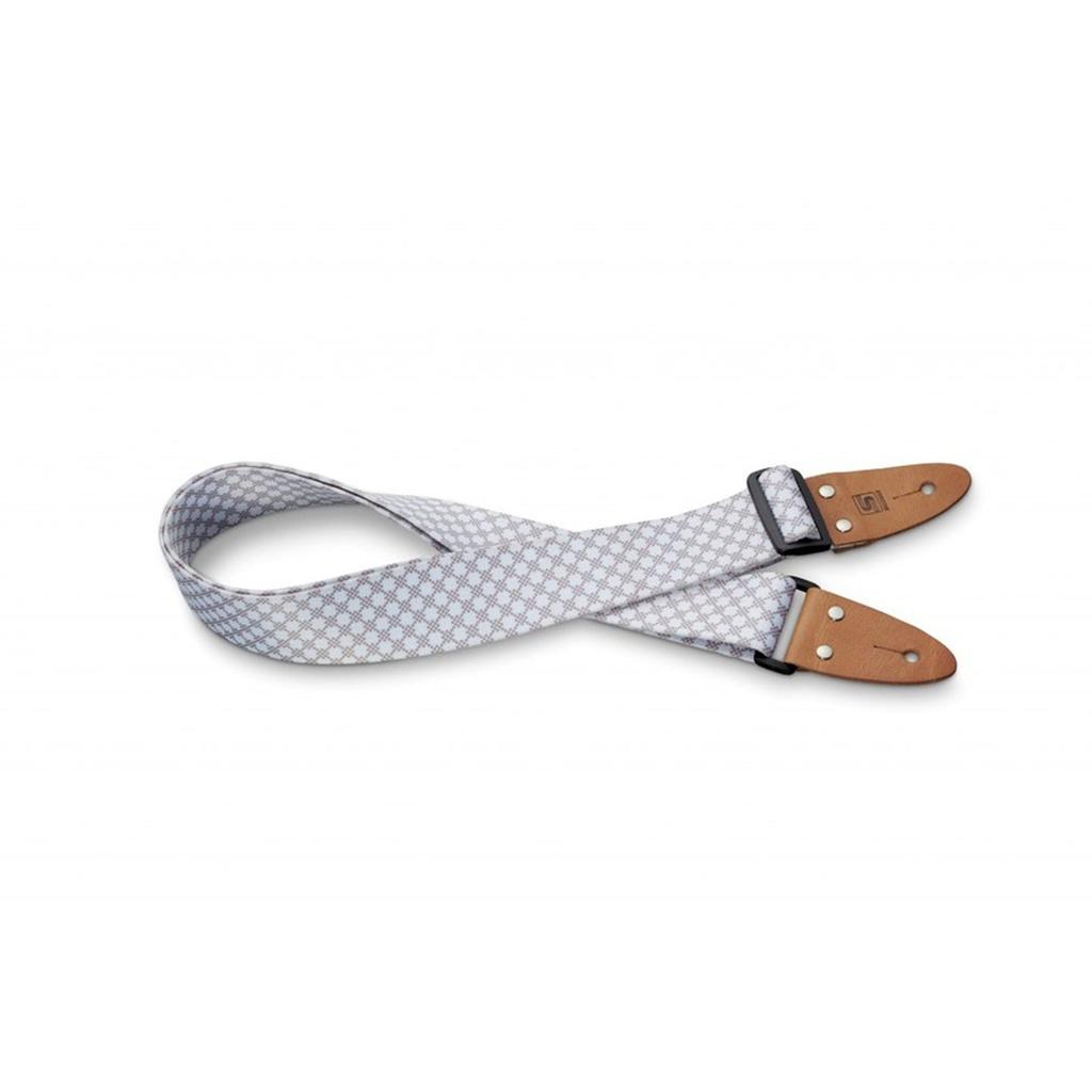 SUZUKI White and Brown Checkered Shoulder Strap for Melodica with Strap Pin KSS-2