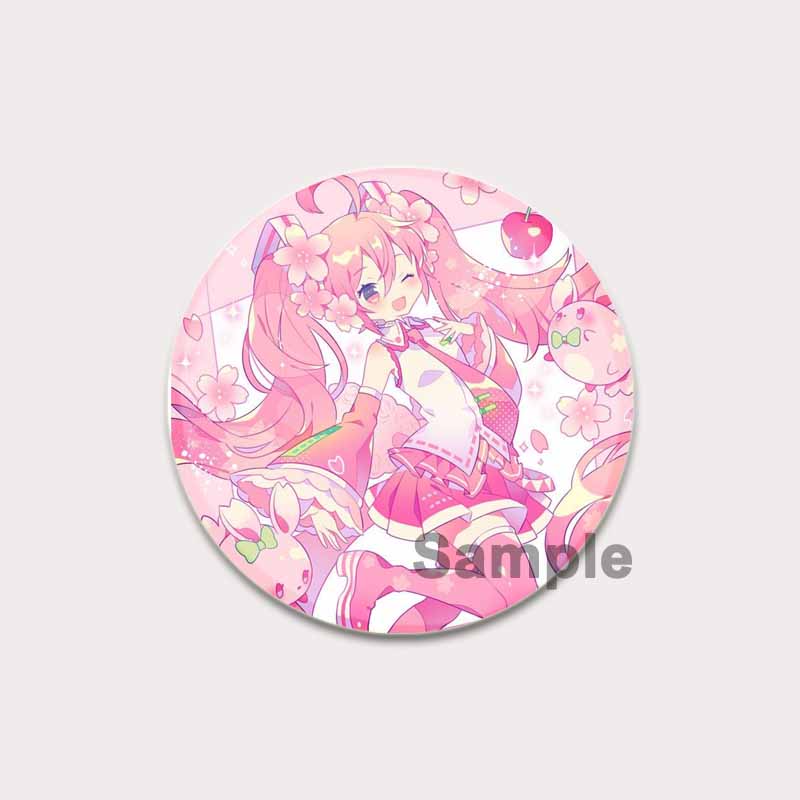 

32/44/58 мм музыкальная игра розовая брошь Мику булавки мультяшный косплей значок для рюкзака шляпа декор ювелирные изделия аксессуар ручной работы пуговица булавка подарки 32mm