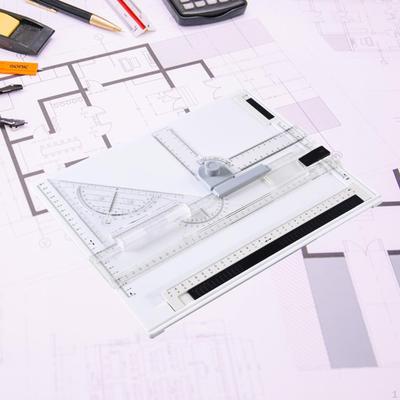 A4 Kreslící stůl Kreslicí deska, sada nástrojů Grafická architektonická skicovací deska s průhledným
