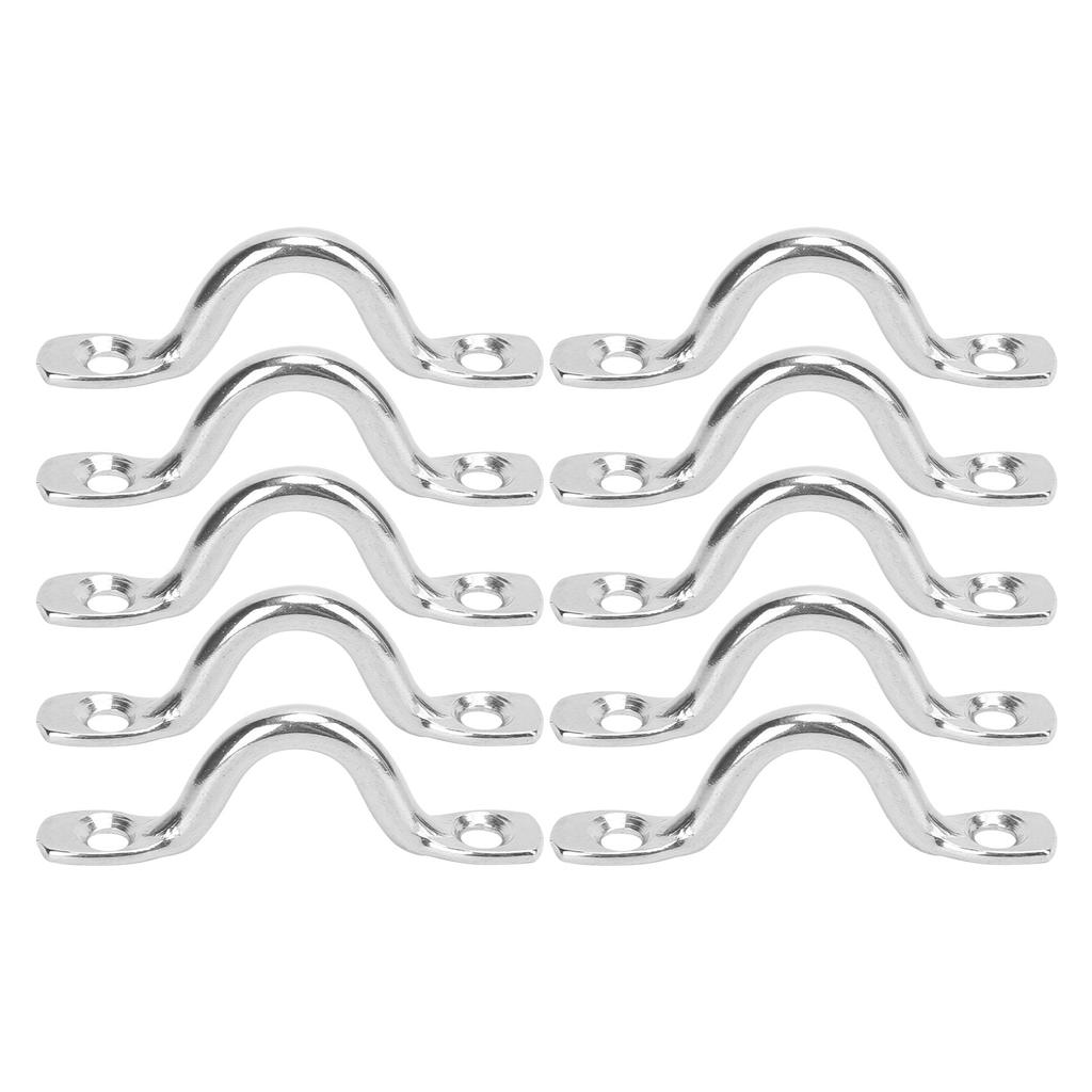 10 piezas Acero Inoxidable Kayak Canoa Aparejo Barco Tirador Hebillas Accesorios Kayak 5mm 0.2in