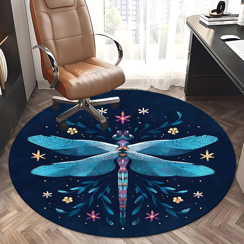 Elegant Dragonfly Office Carpet Chair Mats, Floral Home Decor, Office Carpet Gift for Living Room, Bedroom, Various Rooms1118027a