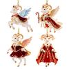Shining Goat Hanging Ornament Set 2D Flat Christmas Tree Ornament New Keychain  Bag Charms