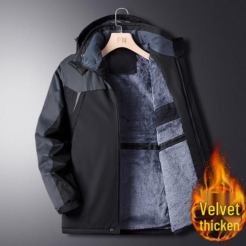 Couple s Fleece-Lined Waterproof Windproof Mountaineering Jacket - Winter 2025 5XL for 90-100 kg