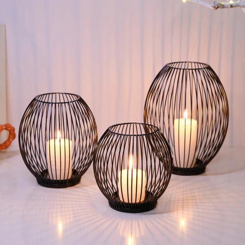 

Подсвечник класса люкс в скандинавском стиле, креативный подсвечник из железа, украшение для интерьера, подсвечник для ароматерапии, романтическое украшение стола