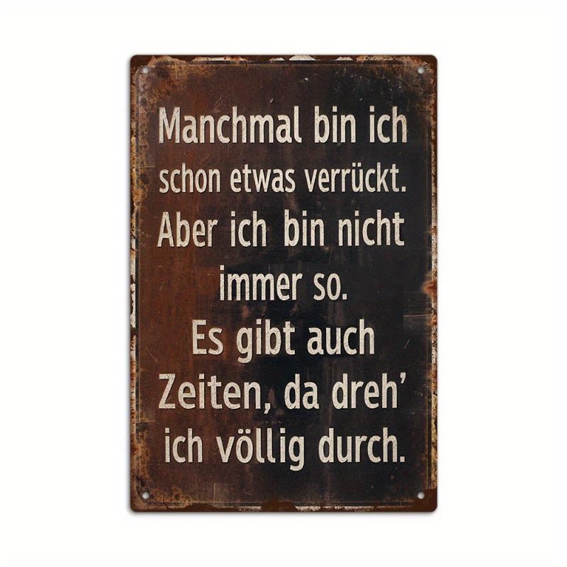 2D Flat Iron Metal Tin Sign Vintage Style Wall Art with Durable Construction and Protective Coating for Home Office Decor