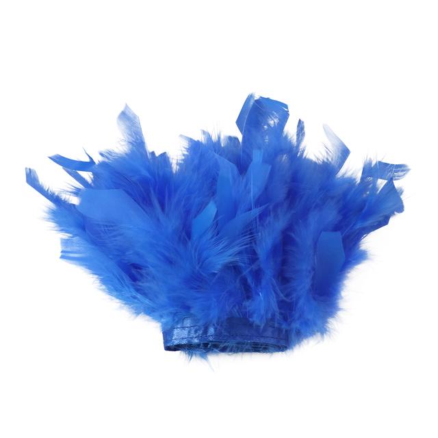 1M Multicolor Turkey Feather Trim Fringe Fluffy Stripped Plumas Ribbon 10-15cm Wedding Dress Clothes Crafts Sewing Decoration