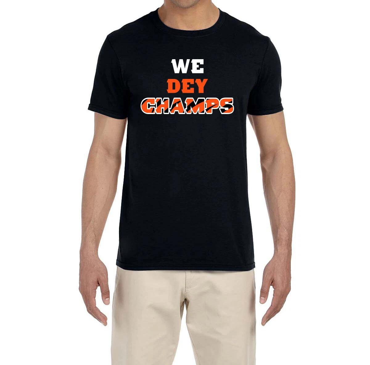 Cincinnati Bengals We Dey Champs Super Bowl Champions T-Shirt XS