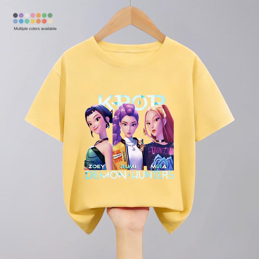 Kpop lovci démonů Dětské oblečení Trička Letní Nová móda Populární Top s krátkým rukávem Tričko Dětské oblečení Ležérní trička