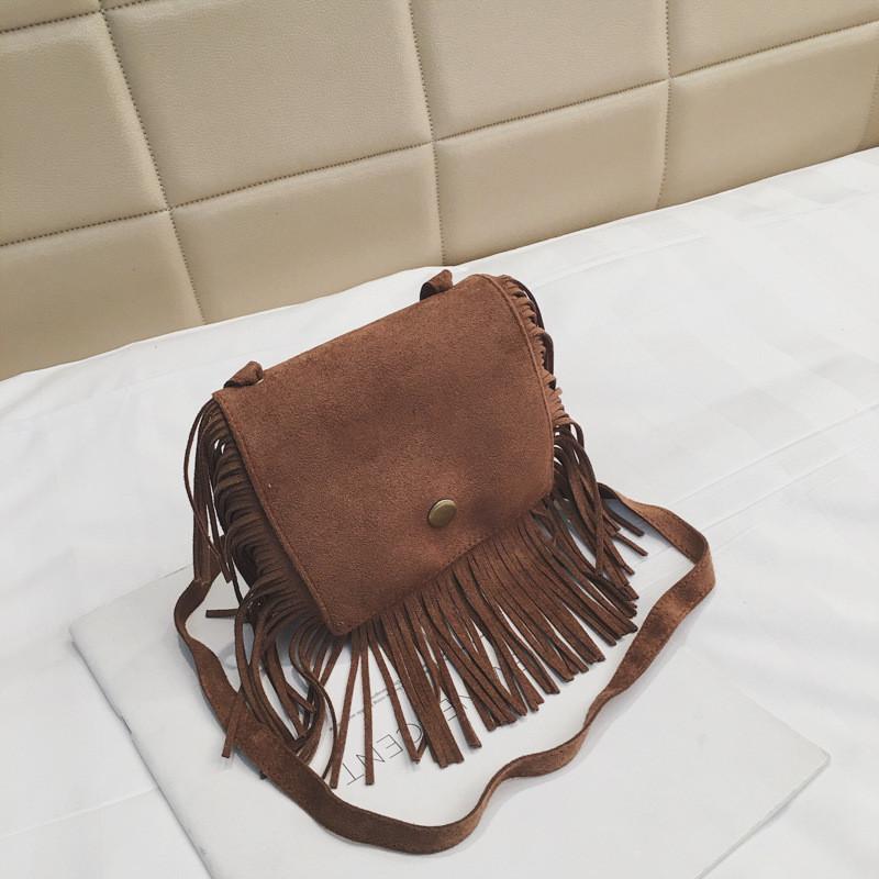 

Stylish Mini Shoulder Bag For Kids With Trendy Tassels Available In Black Yellow Red Green And More Brown