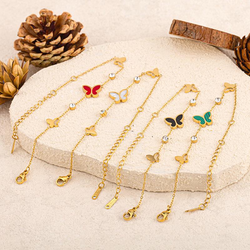 Fashion Fritillary Butterfly Bracelet Girls Student Party Titanium Steel Non-Fading Bracelet Light Luxury High-end Jewelry