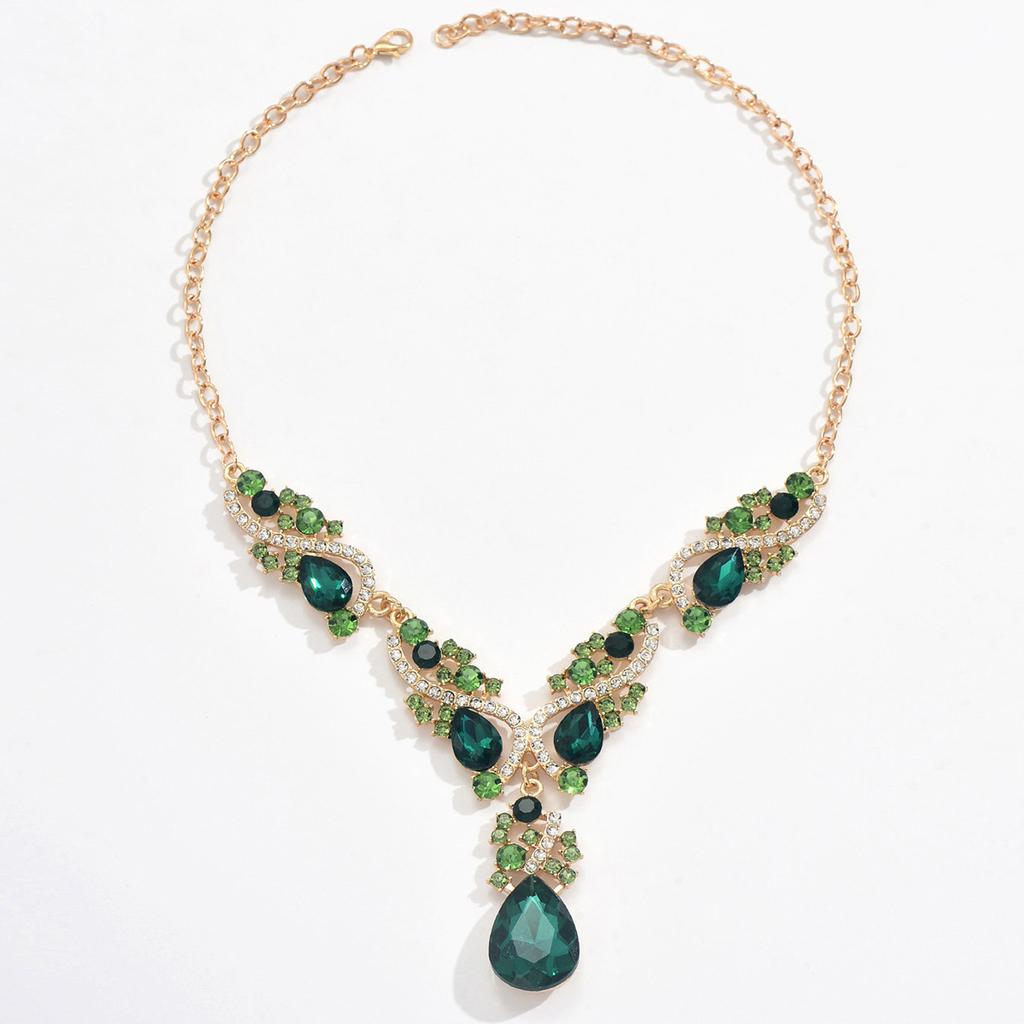 Super Fairy Flash Diamond Water Drop Fringed Necklace French Evening Dress With High-End Temperament Exquisite Fashion Necklace Accessories