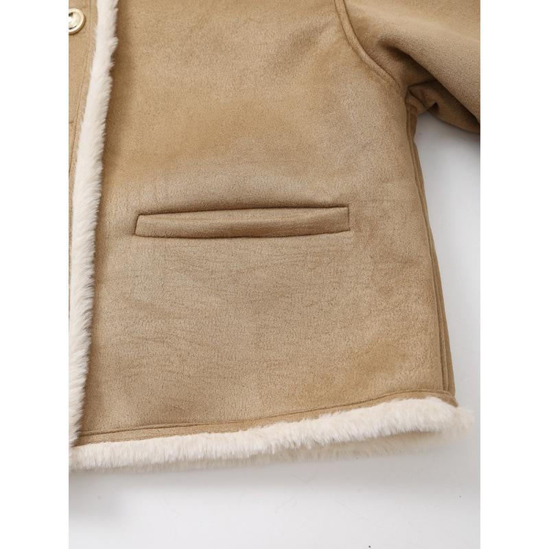 European and American Retro High Street Gold Button Double-Sided Cotton Jacket