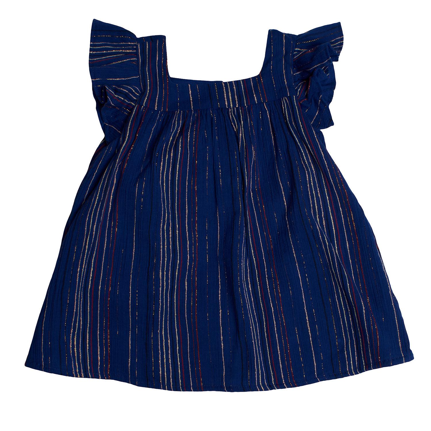 

Полосатое платье с подходящими трусиками 669187 для девочки 0/3 MESES синий