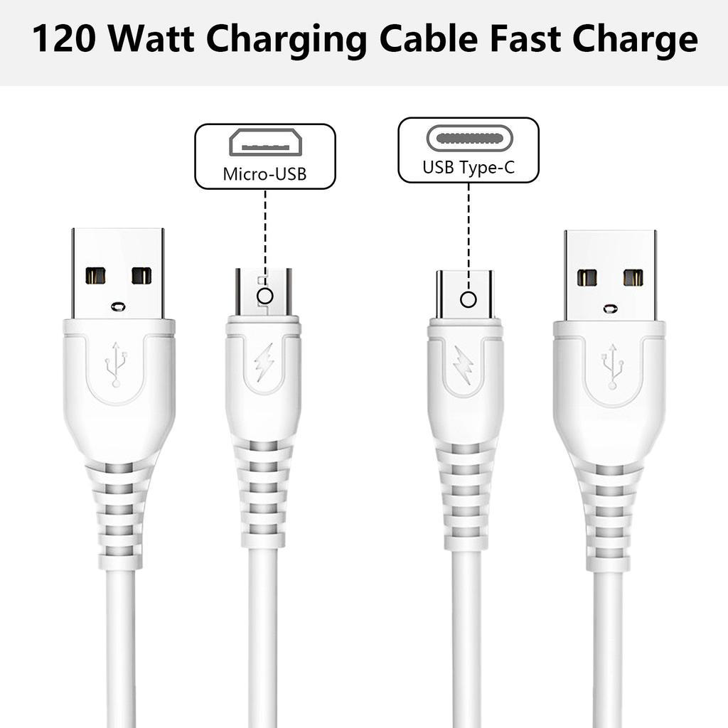 120W Charging Cable USB2.0 Fast Charging Cord Wire for Tablets Phones USB 5Pin/ Type C Quick Charging Data Cable
