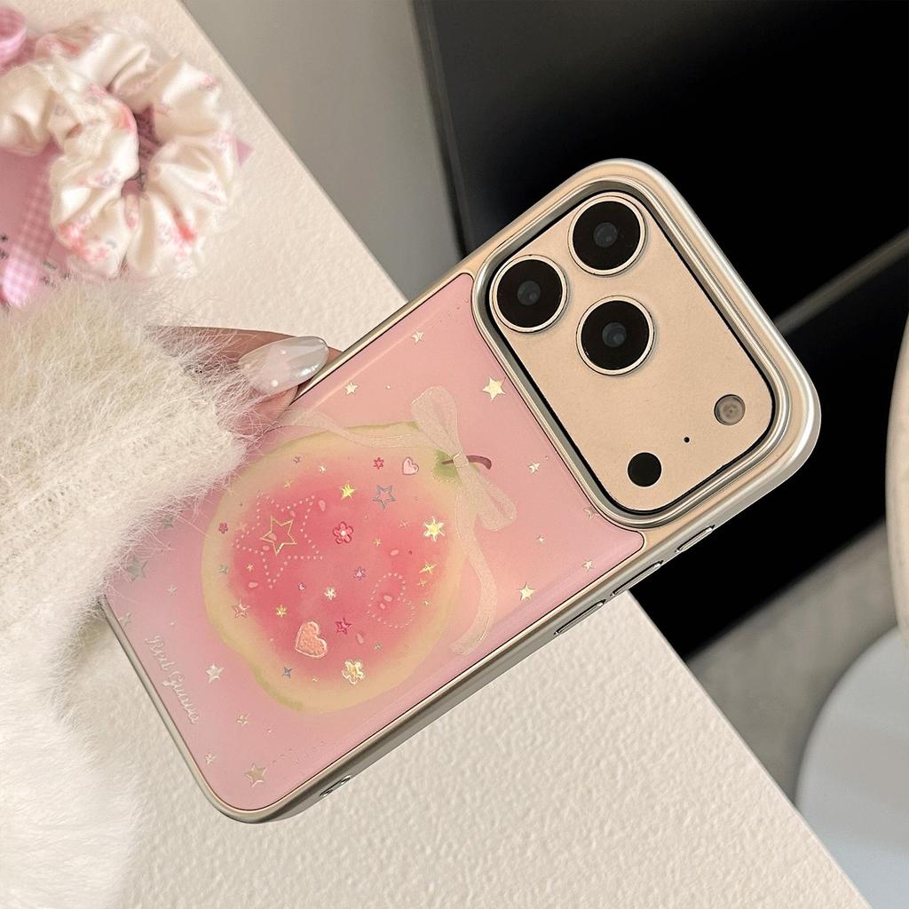 Creative Colored Diamond Pink Guava Phone Case for iPhone 16, iPhone 17, iPhone 17 Pro Max