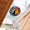 Fun-JD056 Creative Circular Black Cat Balcony Glass Window Home Decoration Electrostatic Uv Window Sticker