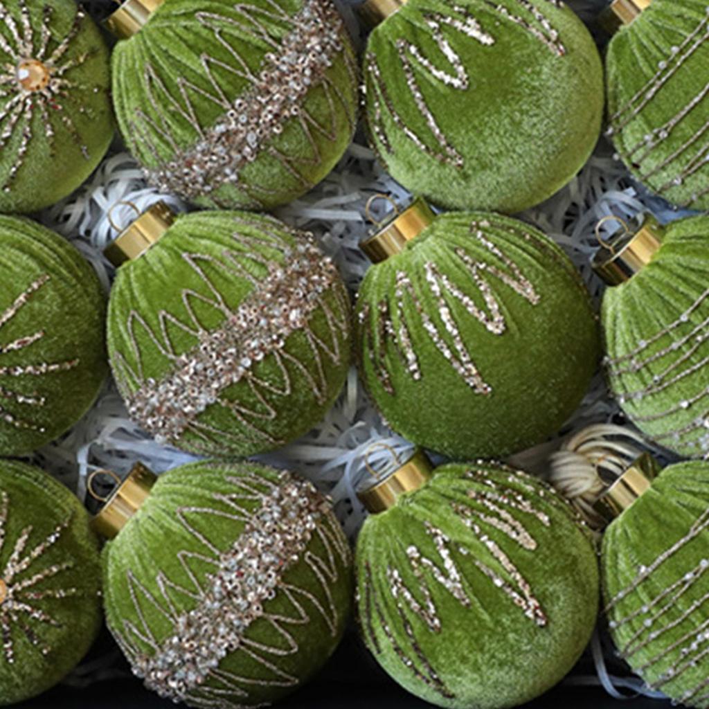 12 8cm Christmas Hanging Ornaments Decorations, Decorative Balls for Home, Festivals,