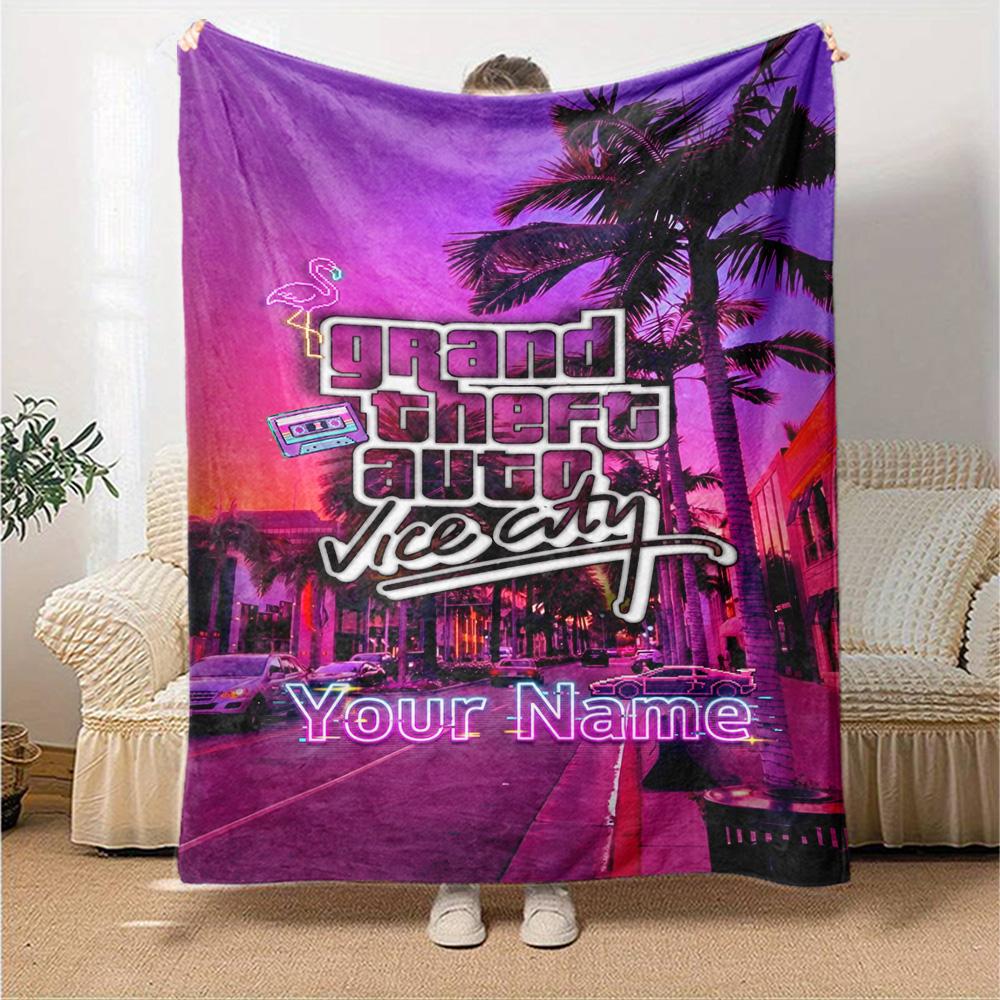 Grand Theft Auto Customize Text Blanket Lightweight Customizable Blanket Warmthful Decor Throw For Home Decor Office Chair Office Chair