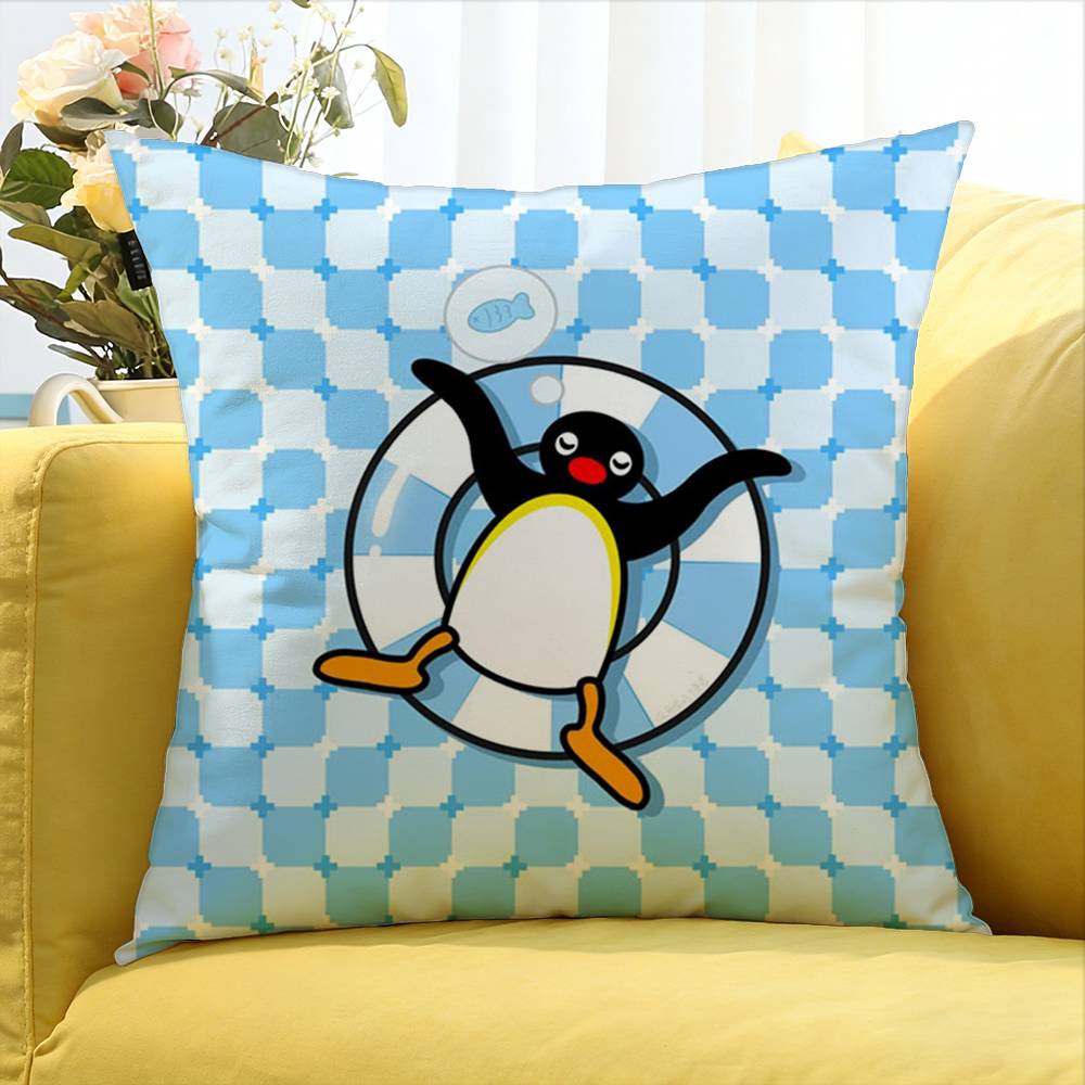 Cute P-Pingu World Various Sizes Square Pillow Case For Car Home Bedchamber Decor