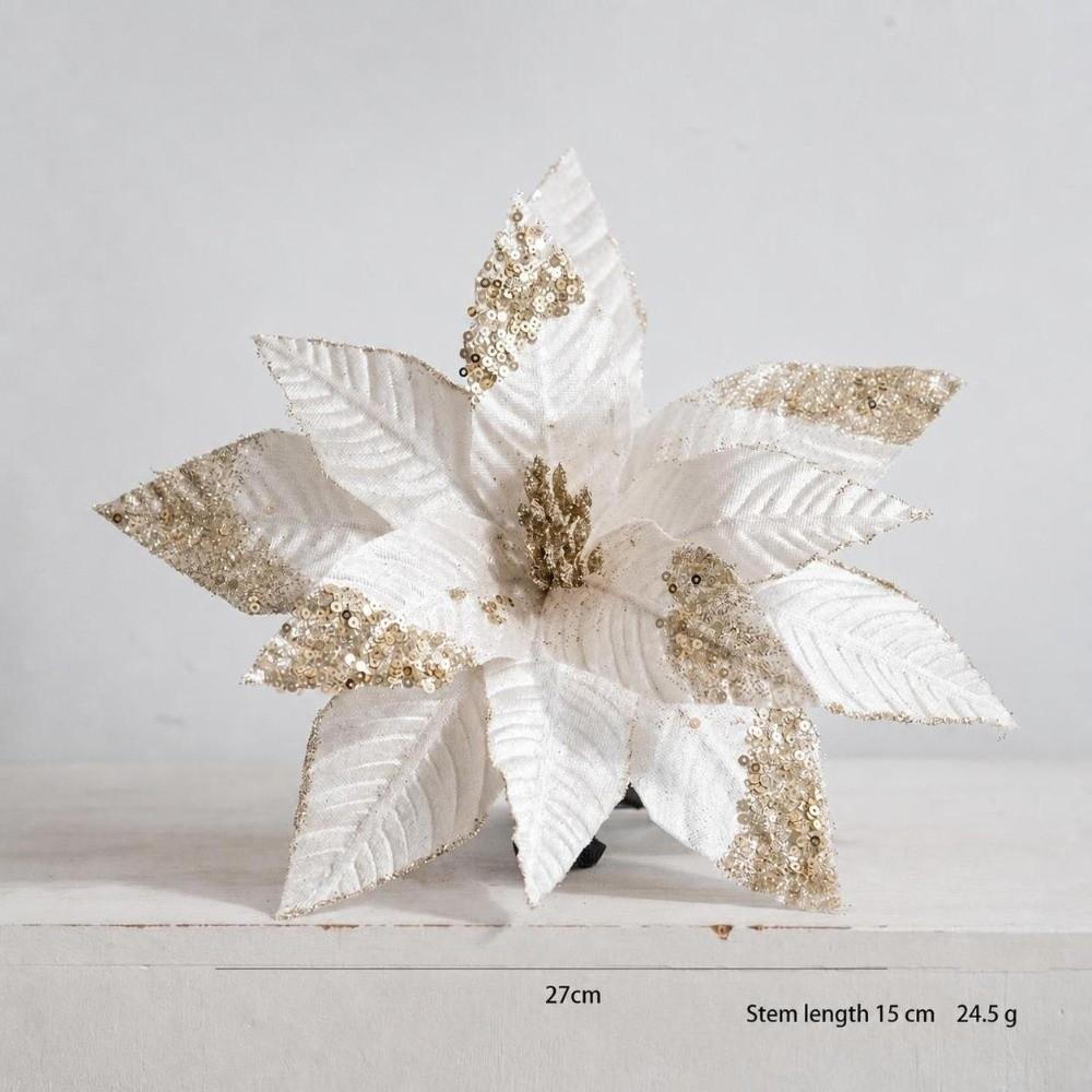 Decorative Flower Pick Artificial Poinsettia Poinsettia Tree Decoration  Christmas Tree Decorating