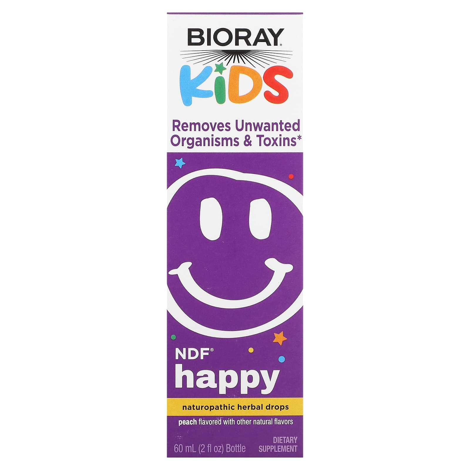 

Ndf Happy, Remove Unwanted Germs & Toxins, Kids, Peach Flavor, 60Ml (2Fl Oz)