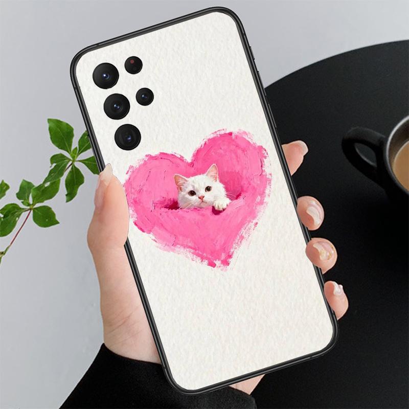 Phone Case For Samsung A17 A55 A16 A56 A35 A15 A53 A54 A33 A34 A25 A05S A52 A52S A07 A26 A06 Cute Cat
