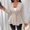Autumn Winter Fashion Long Sleeved Women's Jacquard Jackets Thickened New Elegant V Neck Casual Simple Slim Fit Coats Female Streetwear Shirt Clothing