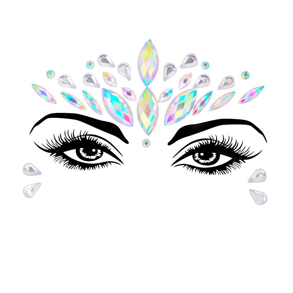 Crystal Tattoo Sticker Glitter Eyeliner Eyebrow Makeup Face Eyes Diamond Temporary Tattoo Rock Rhinestone 3D Eyeliner Stickers