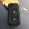 ZAD Silicone Rubber Car Key Cover Case Shell Set Protector Fob for Toyota Aygo Yaris Highlander Camry RAV4 2 Button Key  Holder